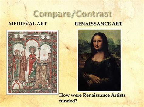 What are the characteristics of renaissance art? And how does it compare to medieval art in terms of technique and subject matter?